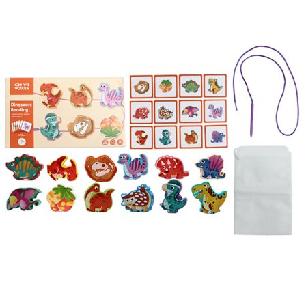 Puiset pujotteluhelmet Lelut Dinosaurus Hedelmäkuvio DIY Opettavaiset pujottelulelut lapsille Esikouluun