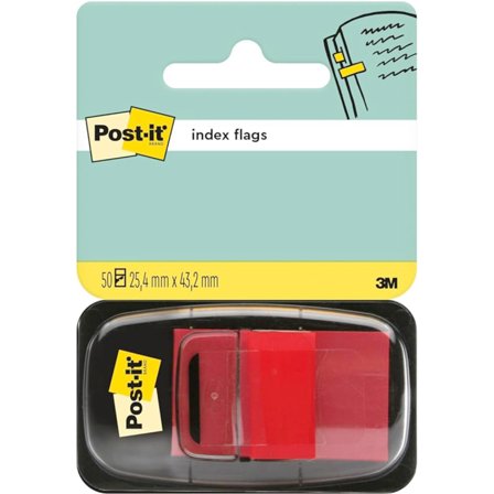3M Post-it Index Tabs 25.4 x 43.2 mm Red