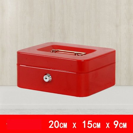 Metallkasse Sikkerhet Safe RØD 20CM X 16CM X 9CM