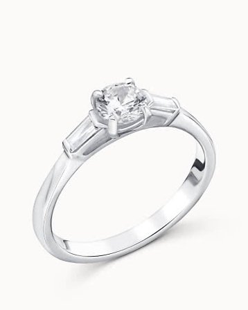 Trestensring Elly 18K Hvitt Gull - Forlovelsesringer & Vielsesringer hos Vanbruun