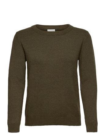 Viril O-Neck L/S Knit Top Villapaita Vihreä Vila