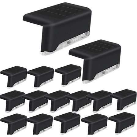 16 kpl aurinkokennovalaisimia, aurinkokenno LED-valot ulkokäyttöön, vedenpitävät aurinkokenno LED-valot terassille, askelmille, kaiteille, seinälle, 