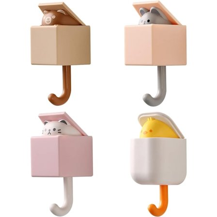 Väggkrok, självhäftande krok duschkrok badrock krok söt djur dekorativ väggkrok kraftig krok