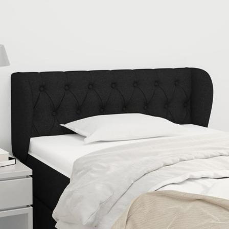 Vidaxl Huvudgavel Med Kanter Svart 93x23x78/88 Cm Tyg Svart