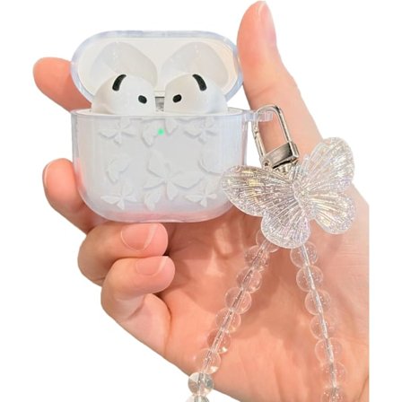 1 stk. Kompatibel med AirPods 4 Etui Sødt Gennemsigtigt, Stødsikkert Blødt TPU Beskyttende Airpod 4. Generations Etui Cover til Pige