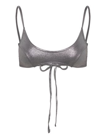 Weekday Glitter Bikini Top - Silver - M