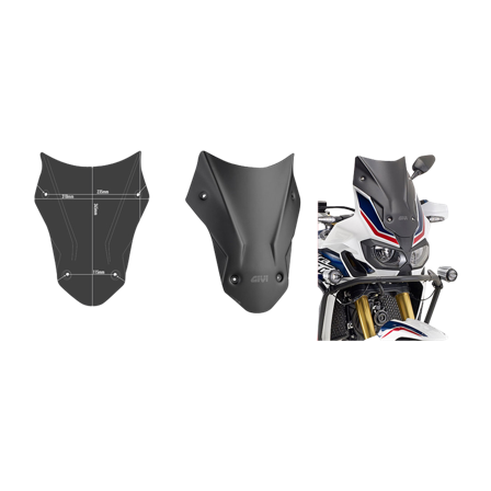 Windschutzscheibe Givi D-B/BO Low & Sport - Honda CRF 1000 L Africa Twin 2016-2019