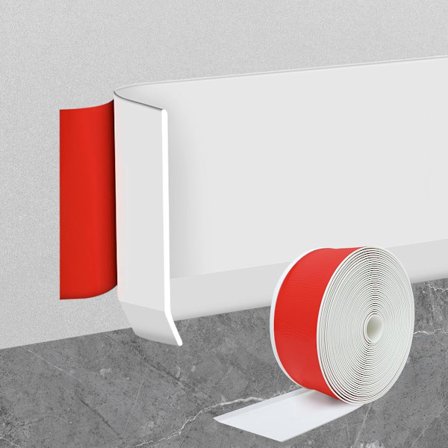 Flexibel golvsockel - Mjuk golvsockel - Längd: 5 meter, Bredd: 8 centimeter - Självhäftande golvsockel - PVC-golvsockel - Vit