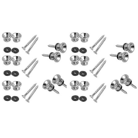 20 stk. Metallremknapper Endepinner med monteringsskruer for elektrisk akustisk gitar, bass, ukulele