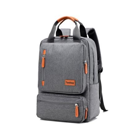 Canvas ryggsäck Unisex bärbar väska med stor kapacitet Gray