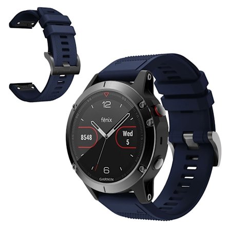 Garmin Fenix 5 durable silicone watch band - Navy Blue