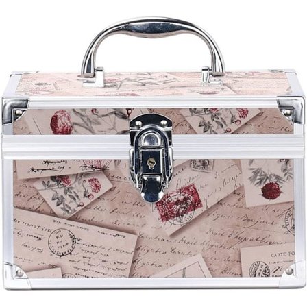 Kosmetik Organizer Kosmetik Organizer Boks Bærbar Make Up Taske Låsbar Opbevaringsboks til Smykker & Make Up Værktøj Beige