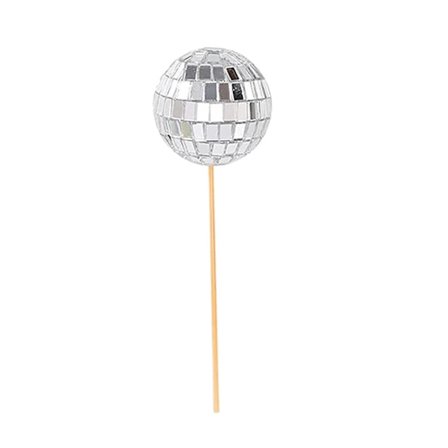 Diskokugle Kagedekorationer, Spejl Diskokugler Kagedekoration, Glitter Madpinde Diskokugle Kagetopper, til Ferie Dimission