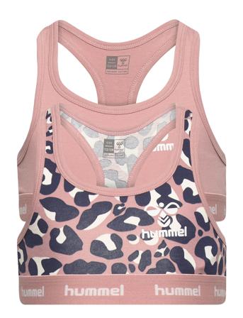 Hmlcarolina Top 2-Pack Night & Underwear Underwear Tops Vaaleanpunainen Hummel