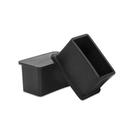 16-pack rektangulära PVC-ändstycken - Flexibla stols-/bordsben 20 mm x 40 mm (13/16" x 1-9/16") Svart