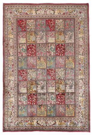 Sarough Matta 245X366 Brun/Mörkröd Ull