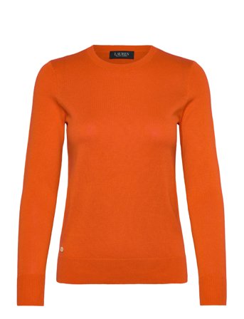 Lauren Ralph Lauren Cotton-Blend Sweater - Orange - M