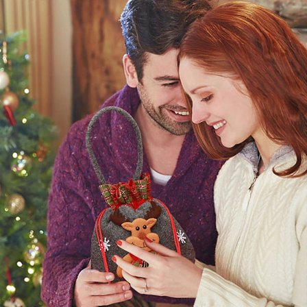 Julegavepose for barn, barnehage, godteripose, julaften innpakning gaveeske