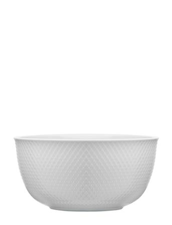 Rhombe Serving Bowl Ø22 Cm White Home Tableware Bowls Serving Bowls Valkoinen Lyngby Porcelæn