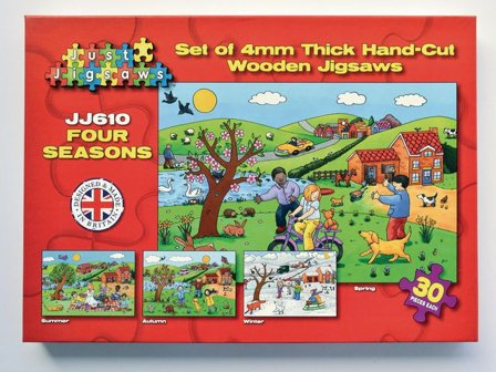 Pussel 4 årstider 4 olika pussel - Lyreco - Skola och förskola - Lekmaterial - Pussel - Askpussel