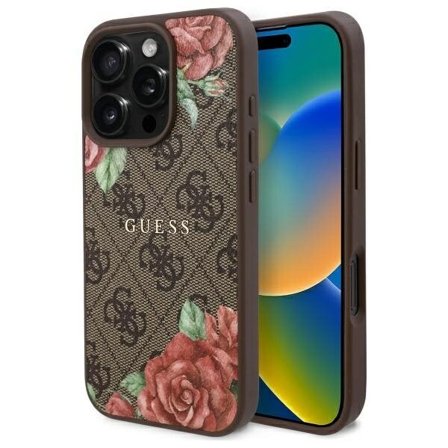 Guess GUHMP16XP4ROPEMCW iPhone 16 Pro Max 6,9" brun/brun hardcase 4G Flowers Print MagSafe
