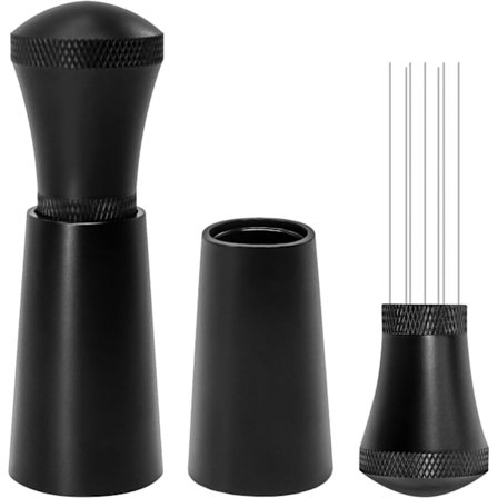 0,4 mm 7 nåler konsentrert kaffeblander med stativ (svart), aluminium