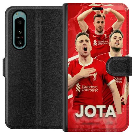 Kompatibel Tegnebogsetui til Sony Sony Xperia 5 IV Diogo Jota plakat Liverpool FC fremad striker Portugal Premier League Røde fodboldspiller design