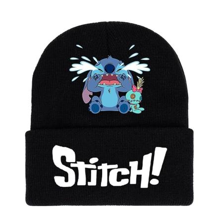 Lilo Stitch Printet Strikket Beanie Hat Vinter Varm Ski Cap Gaver B