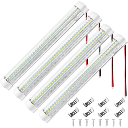 LED-stripe taklampe til bil 12v-80v 108 for bobil buss campingvogn kjøkken bad med av/på-bryter (4 stk)
