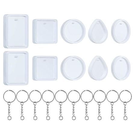 Hartsimuotteja Koruille, 20 kpl Silikonimuotteja Korvakorujen Valamiseen Avaimenperän Renkailla