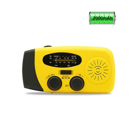 Nödradio med solpanel, vev, väderradio med LED-ficklampa, telefon-powerbank-laddare, europeisk version