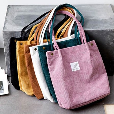 Korduroy Tygväska Dam Väskor Handväskor Stor Kapacitet Shoppingväska