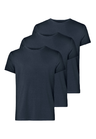 Resteröds 3-pack Bambu, T-shirt O-neck, Navy T-shirts Herr Blå XXL