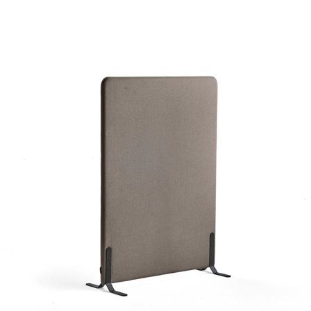 Skærmvæg ZONE, 1360x1000x46 mm, stof Hush, sorte ben, lysebrun