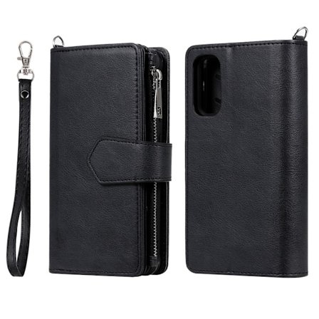 Zipper Magnet Leather Wallet Samsung Galaxy S20 Svart