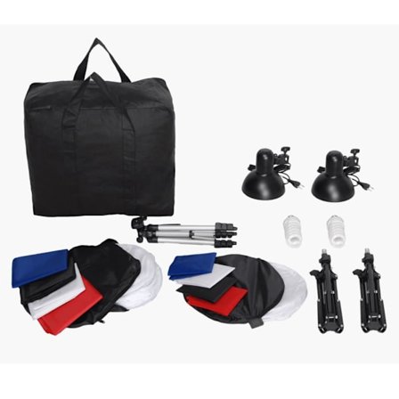 vidaXL Ministudio 2x45 W inkl stativ och 8 bakgrunder