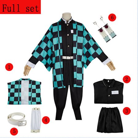 Mub- Nyt design japansk anime Demon Slayer Cosplay tøj Nezuko Zenitsu Tomioka Rengoku Cosplay kostume