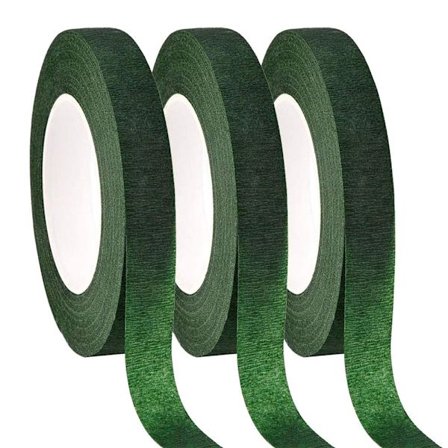 3 ruller blomstertape, 12 mm bredde blomstertape buketttape, 98,4 fot/rull mørkegrønn blomstertape