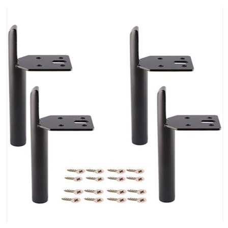 (18cm) 4 stk moderne jernmøbelben erstatning sofabein med skruer for bord seng garderobe svart