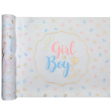 Girl Or Boy Bordslöpare 28x300cm - Baby Shower Dekoration - Kalaslagret.se