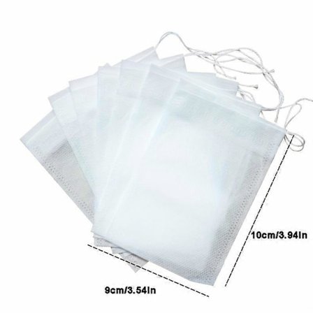 200 krydderiposer til madlavning, suppeposer, genanvendelige suppeposer med snøre, transparente non-woven teposer (til krydderi-teinfusionsenheder, 