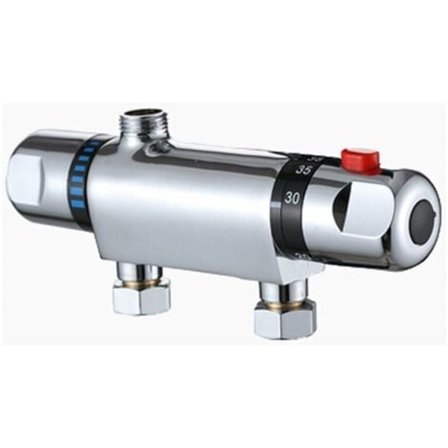 Modern Krom Termostatblandare Dusch Anti Skållning Termostat Duschblandare Exponerat duschhuvud med påfyllningsuttag