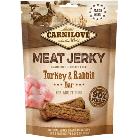 Carnilove - Jerky kalkun- og kaninbar 100 g - Hund - Hundegodbiter & tyggebein - Naturlige godbiter for hund - ZOO.no