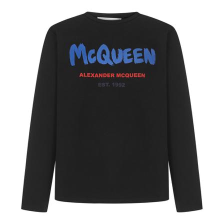 Alexander McQueen T-shirt Sort, Herre Langærmet