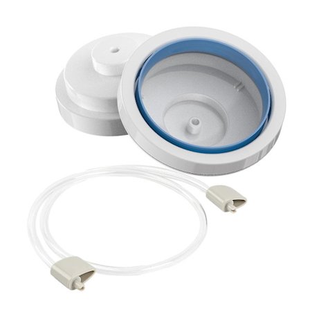 Burkförseglare med tillbehörsslang och fäste för bred och vanlig mun