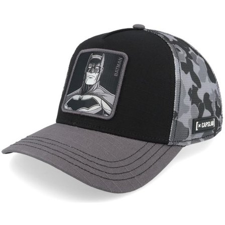 Capslab - Svart trucker Keps - Dc Comics Batman Grey/Black A-Frame Trucker @ Hatstore