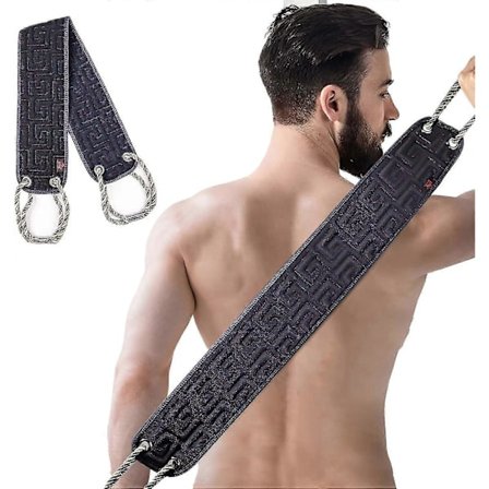 Eksfolierende Ryggskrubber for Dusj, 94 cm Ryggvasker med Håndtak, Ryggeksfolierer for Kroppsrengjøring og Massasje