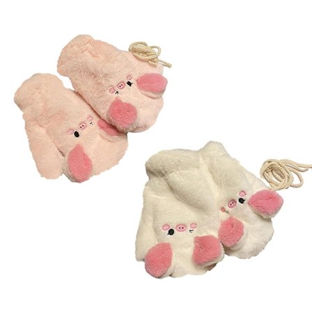 1 Par Bedårande Vantar Mössor Tjocka Vantar Litet Tema Tjock Plysch med Snöre