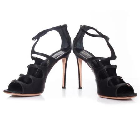 Gianvito Rossi Pre-owned, Pre-owned Canvassandals Zwart, Dames, Maat:39 EU,stof