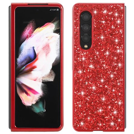 Glitter Samsung Galaxy Z Fold3 5G Suojakotelo - Punainen